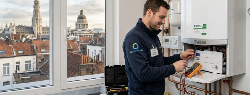 Un Chauffagiste à Bruxelles en intervention